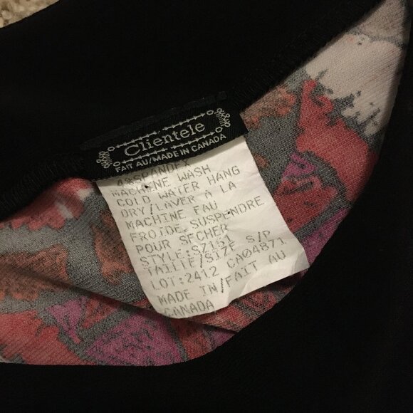 Canadian Clientele Abstract Floral Bohemian Black Trim Mini Dress - Picture 11 of 16